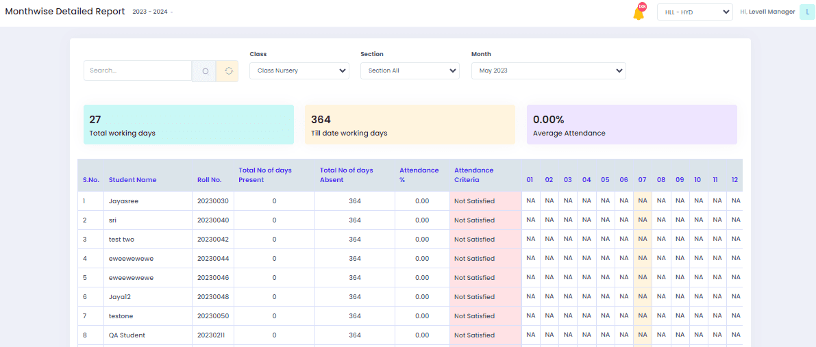 Online attendance management system for students