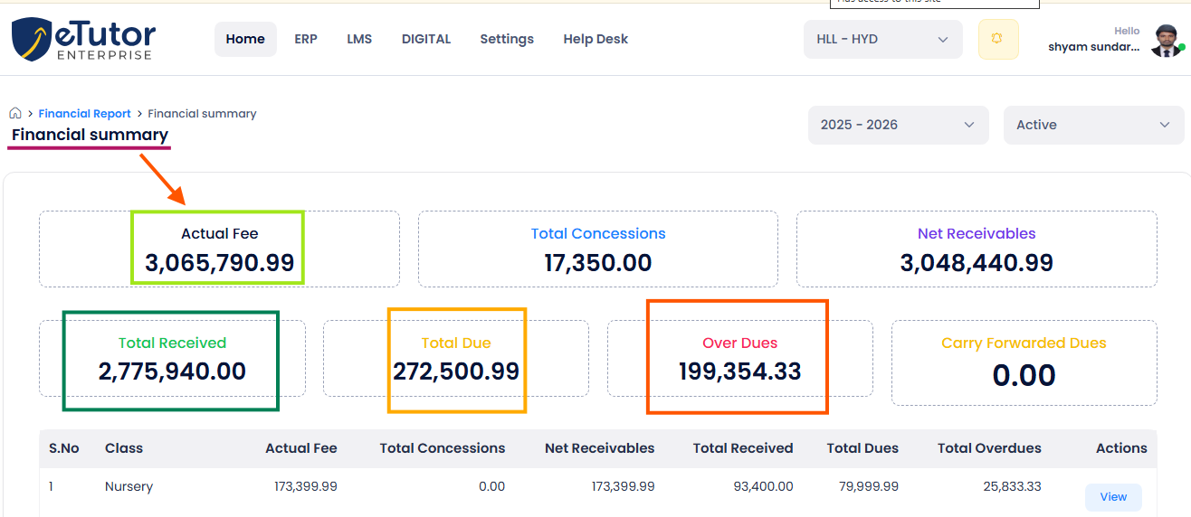 Real-time Fee Tracking